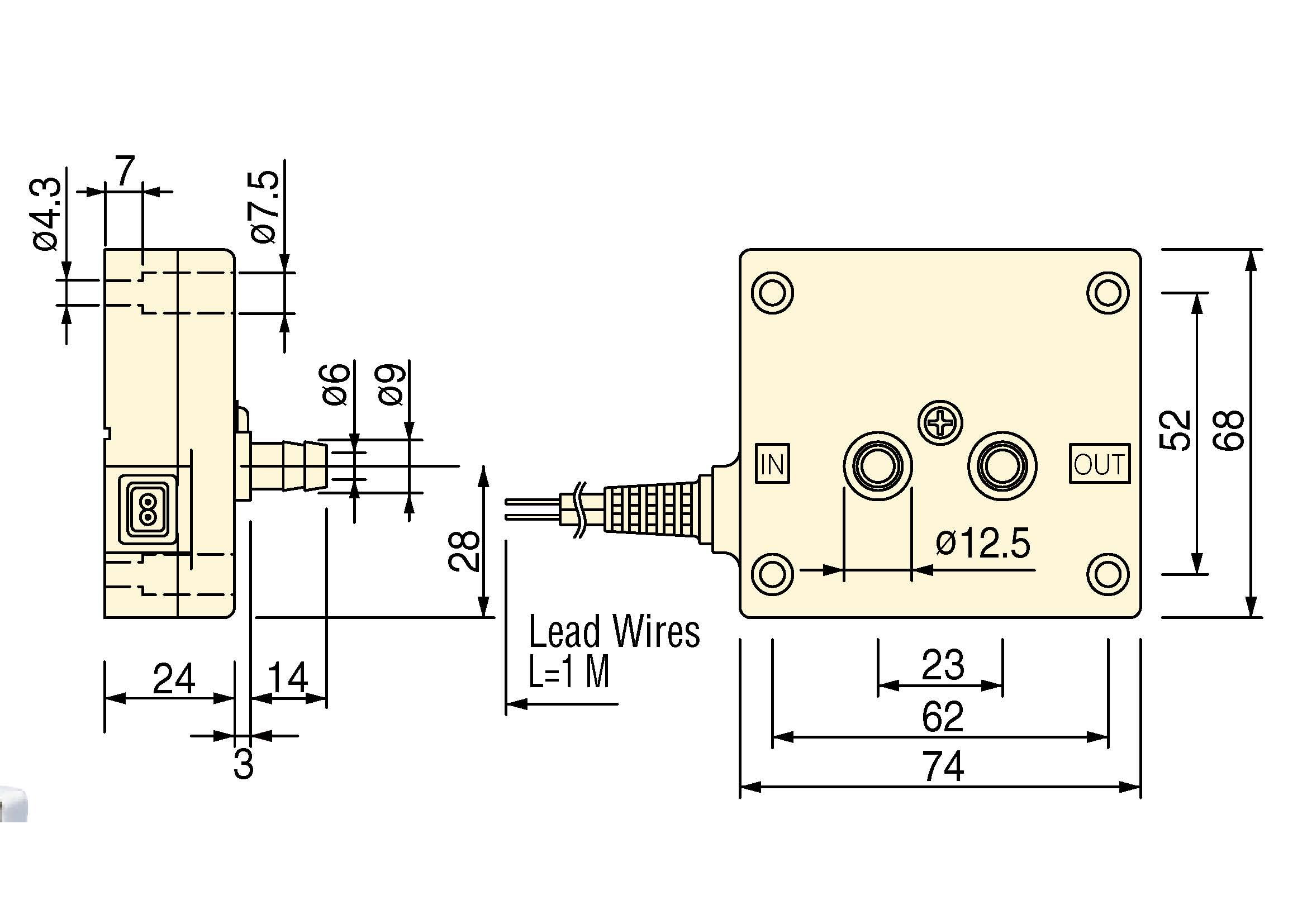 Насос Перекачки Жидкостей NittoKohki MEDO Bimor BPH Насос Bimor Liquid Pump dimension