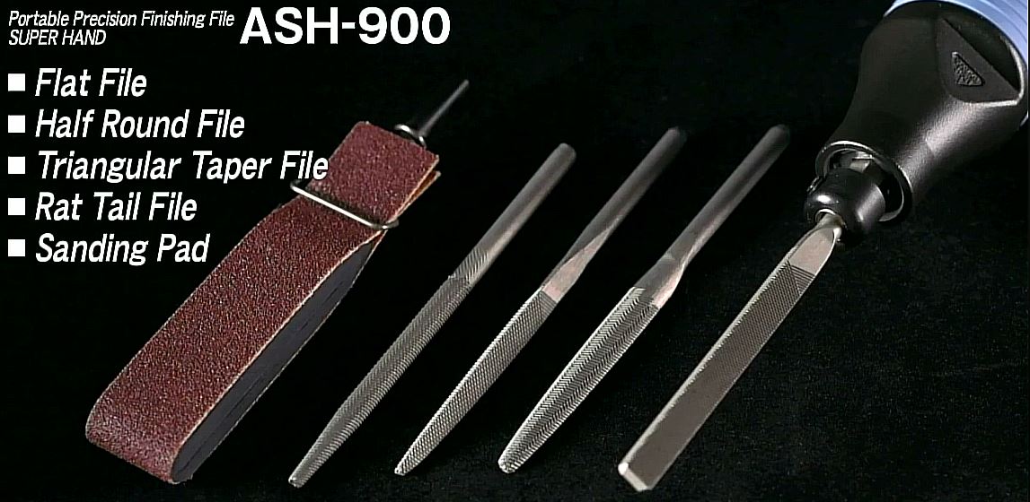 Напильник Nitto Kohki SUPER HAND ASH-900 пневматический. For filling, chamfering,Portable fine finishing file. Инструменты оборудование мастерской шлифовальные машинки, станки